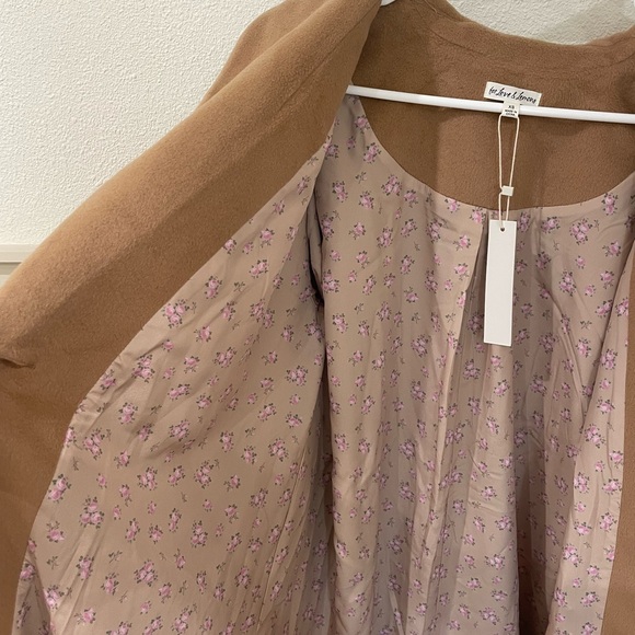 NWT For Love And Lemons Sadie Fleece Coat Long Tan Brown Fall - Picture 13 of 16